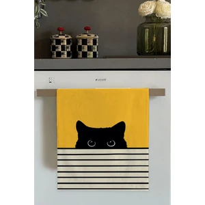 Sarı Kedili Fırın Mutfak Havlusu 30X50CM