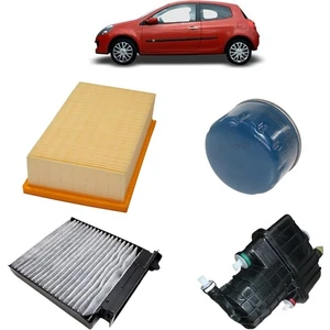 Renault Clio 3 1.5 dCi Filtre Yağ Bakım Seti 2005-2012 4Lü Karbon KİT1042F