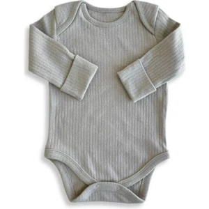 Qiza Unisex Uzun Kollu Kendinden Patikli Zıbın - Bebek Bodysuit