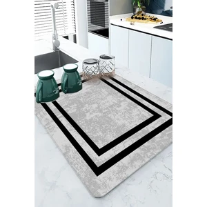 Gri Çerçeveli Microfiber Bulaşık Kurutma Kurulama Matı MM018