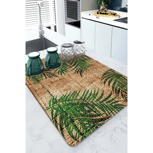 Bej Çiçekli Microfiber Bulaşık Kurutma Kurulama Matı MM026