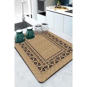 Bej Hasır Görünümlü Microfiber Bulaşık Kurutma Matı MM019