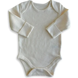 Qiza Unisex Uzun Kollu Kendinden Patikli Zıbın - Bebek Bodysuit