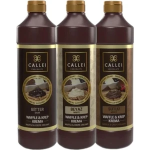 3'lü Waffle Sos Paketi (Bitter Çikolata, Beyaz Çikolata, Sütlü Çikolata)