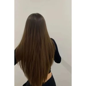 Koyu Kahverengi Düz Saç 60 cm 140GR Isıya Dayanıklı Yarımay