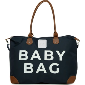 Lacivert Baby Bag Baskılı Garnili Anne Bebek Çantası