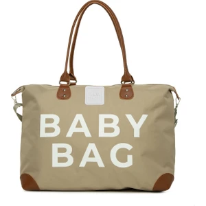 Gri Baby Bag Baskılı Garnili Anne Bebek Çantası