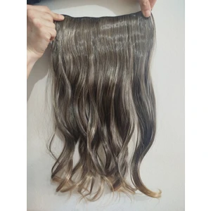 Kumral Çıt Çıt Takma Saç Postiş 60 cm 110GR Isıya Dayanıklı Yarımay