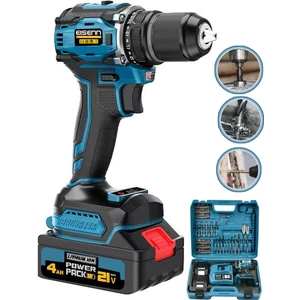 Alman ED-2100 Darbeli Kömürsüz Motor Samsung Pilli 2 Akülü Vidalama Matkap + 84 Parça Aksesuar Set