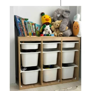 Ahşap Desenli Mdf Oyuncak Dolabı Yağmur