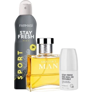Shooter's Man Erkek Parfüm 100 ml Stay Fresh Deodorant Stay Fresh Deo Roll On