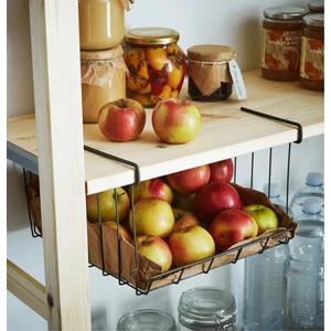 Asılabilir Mutfak Dolap Içi Tel Sepet 31X30X18 cm Metal Raf Içi Organizer Gri Düzenleyici