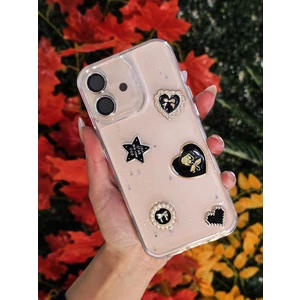 Apple iPhone 16 Plus Uyumlu 3D Karakterli Taşlı ve Simli Işlemeli Çift Katman Koruyucu Telefon Kılıfı