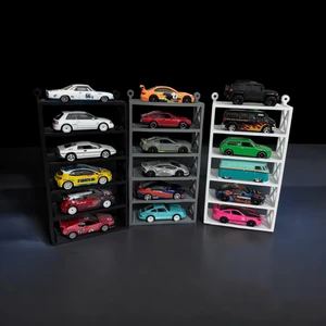 3D Baskı - 6'lı 1/64 Model Araba Standı - Sergileme Standı - Hot Wheels - Majorette - Matchbox
