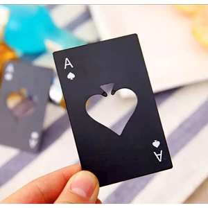 Urbancove Co. - Maça As Paslanmaz Çelik Şişe Açacağı ( Renk Opsiyonları Metalik Gri, Siyah) - 1 Adet