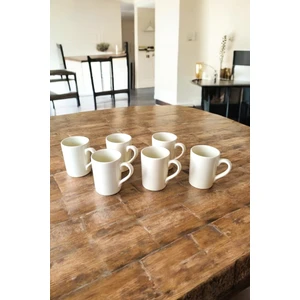 Osha Aksesuar 6'lı Set Türk Kahvesi Bardağı - Krem Duble Türk Kahvesi Bardağı