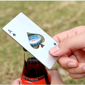 Urbancove Co. - Maça As Paslanmaz Çelik Şişe Açacağı ( Renk Opsiyonları Metalik Gri, Siyah) - 1 Adet