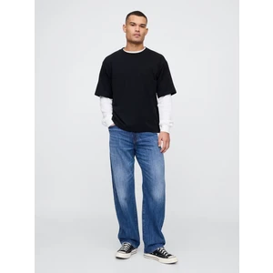 Erkek Mavi Relaxed Fit Straight Jean Pantolon