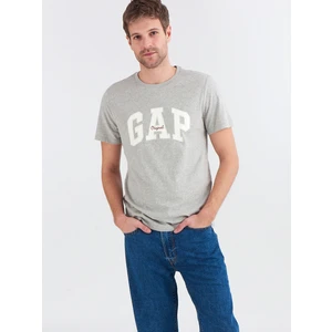 Erkek Gri Gap Logo Bisiklet Yaka T-shirt