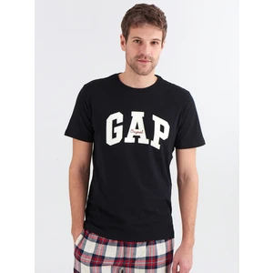 Erkek Siyah Gap Logo Bisiklet Yaka T-Shirt
