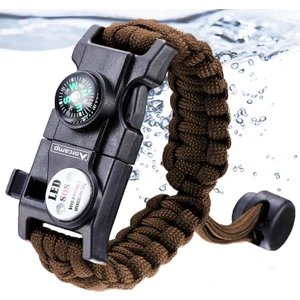Atik Camp Orcamp Paracord Hayatta Kalma Bilekliği Kahve OUT-4300