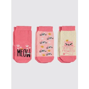 Civil Baby Kız Bebek 3'lü Çorap Set 6-18 Ay Pembe