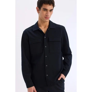 Regular Fit Çift Cepli Twill Uzun Kollu Gömlek E7689AX25SP