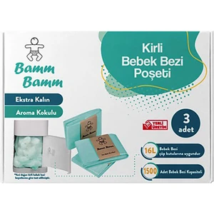 Bamm Bamm 500X3 Adet Kirli Bebek Bezi Kapasiteli Çöp Poşeti