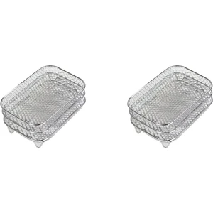 Çift Fritöz Için 2x Hava Fritöz Rafı, 3 Katmanlı Gıda Kurutma Makinesi Tost Izgara Aksesuarları (Yurt Dışından)