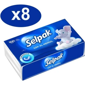 Selpak Çek Al Mendil 100 Adet x 8 Li Set