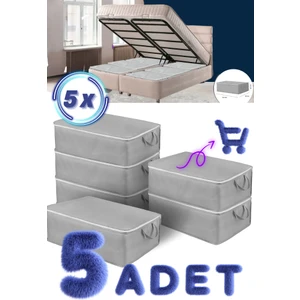 5 Adet Büyük Boy Bazaaltı ve Çekyat Hurç 64 x 45 x 22  cm  Antrasit Gri Baza Altı Hurç Saklama Hurcu