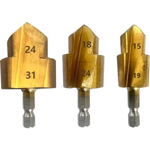 Rekotools-3 Adet Kademeli Matkap Ucu, Altıgen Saplı Su Borusu Bağlantı Aleti 20/25/32MM