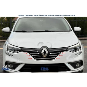 Ebal Oto Renault Megane 4  Sedan Krom Ön Panjur 5 Prç  2016-2021 P. Çelik