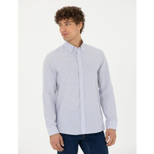 Pierre Cardin Erkek Mavi Slim Fit Uzun Kollu Gömlek 50277750-VR036