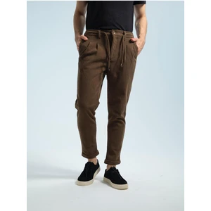 Erkek Kadife Boyfriend Pantolon , Slim Fit Rahat Kesim Beli Bağlamalı Yan Cepli Jogger Pantolon