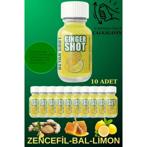 Ginger Shot Doğal Bitkisel (Cam Şişeli) Zencefil Suyu + Limon + Bal