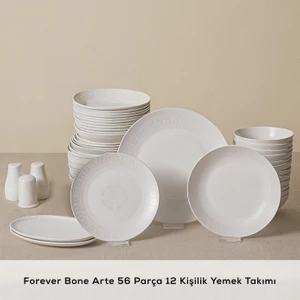 Forever Bone Arte 56 Parça 12 Kişilik Yemek Takımı