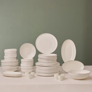 Fine Bone Meridian 59 Parça 12 Kişilik Yemek Takımı Platin