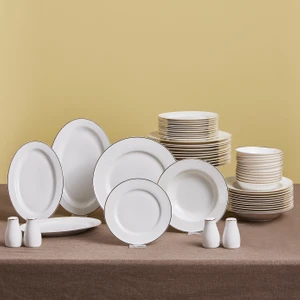 Elegance Bone Lexi 56 Parça 12 Kişilik Yemek Takımı Gold