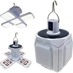 PT-2081 Solar Kamp Lambası, Katlanabilir USB Şarjlı Güneş Enerjili Kamp Lambası 60 Smd LED 1000 Lümen