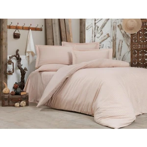 Tek Kişilik Lastikli Çarşaflı Krem Saten Nevresim Takımı