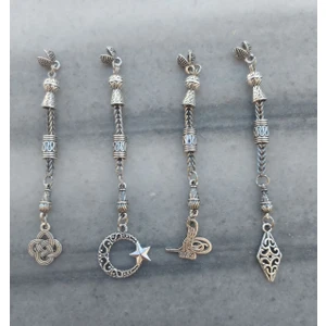 4 Lü Tesbih Püskülü Doğaltaş Epoksi Kehribar Tesbih Püskül