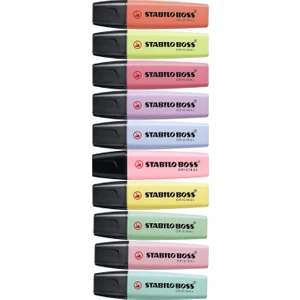 Boss Original Pastel 10 Renk Fosforlu Kalem Seti
