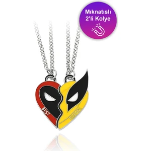 Bear & Pear 2  Adet Mıknatıslı Arkadaşlık Kolyesi Deadpool & Wolverine Best Friends Kolye