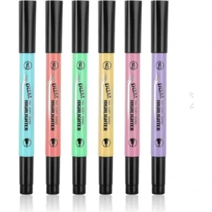 6 Renk Fosforlu Kalem Seti Çift Taraflı