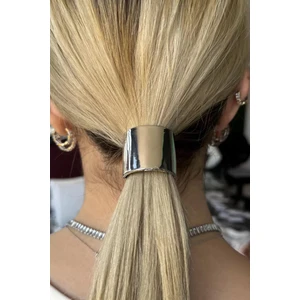 Caş Dekorasyon Gümüş Renk Metal Detaylı Lastik Toka