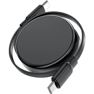 USB-C to USB-C Makaralı Kablo 60W Güç 0.8 Metre PPS 2.0 - Super Hızlı Şarj - Apple Uyumlu Type-C Şarj Data Kablosu - C13-03 (Acefast Türkiye Garantili)