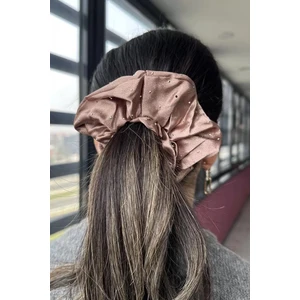 Caş Dekorasyon Kahve Renk Taşlı Saten Simit Toka