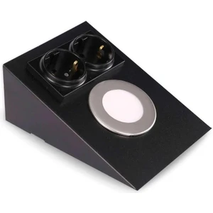 Mutfak Aydınlatma Tezgah Altı LED Prizli LED Aydınlatma Armatür Siyah Metal