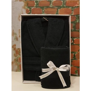 Trendy Şalyaka Bornoz Baş Havlusu Siyah